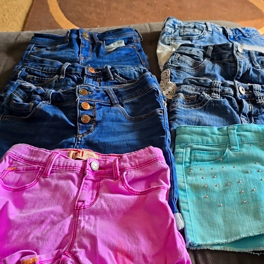 8 pairs of girls jean shorts size 8